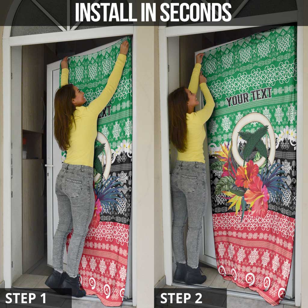 Personalised Vanuatu Joyeux Noel Door Cover Proud To Be a Ni-Van Sand Drawing Art - Polynesian Pride
