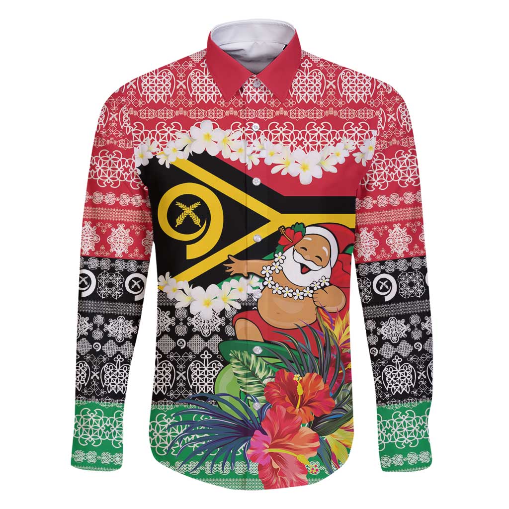 Personalised Vanuatu Joyeux Noel Family Matching Long Sleeve Bodycon Dress and Hawaiian Shirt Proud To Be a Ni-Van Sand Drawing Art - Polynesian Pride