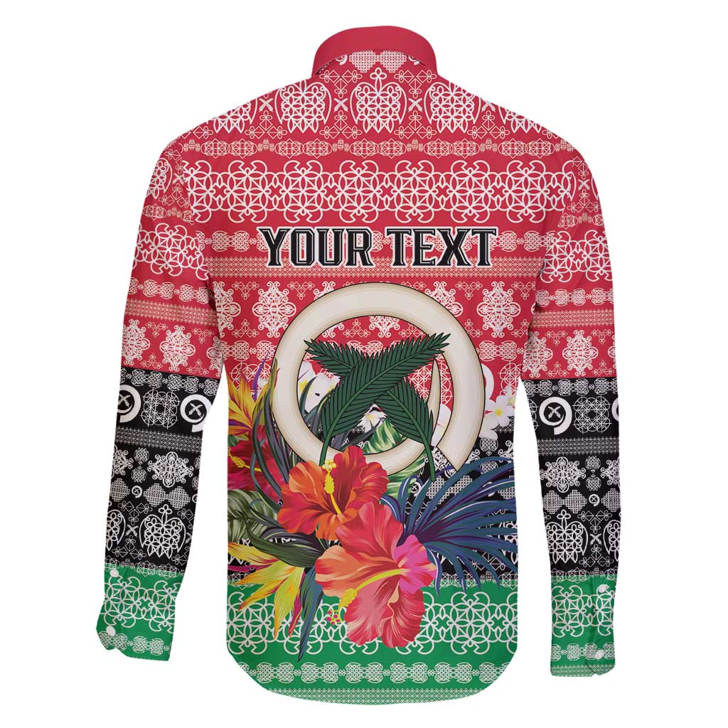 Personalised Vanuatu Joyeux Noel Family Matching Long Sleeve Bodycon Dress and Hawaiian Shirt Proud To Be a Ni-Van Sand Drawing Art - Polynesian Pride