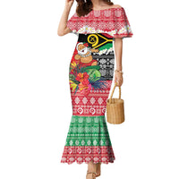 Personalised Vanuatu Joyeux Noel Family Matching Mermaid Dress and Hawaiian Shirt Proud To Be a Ni-Van Sand Drawing Art - Polynesian Pride