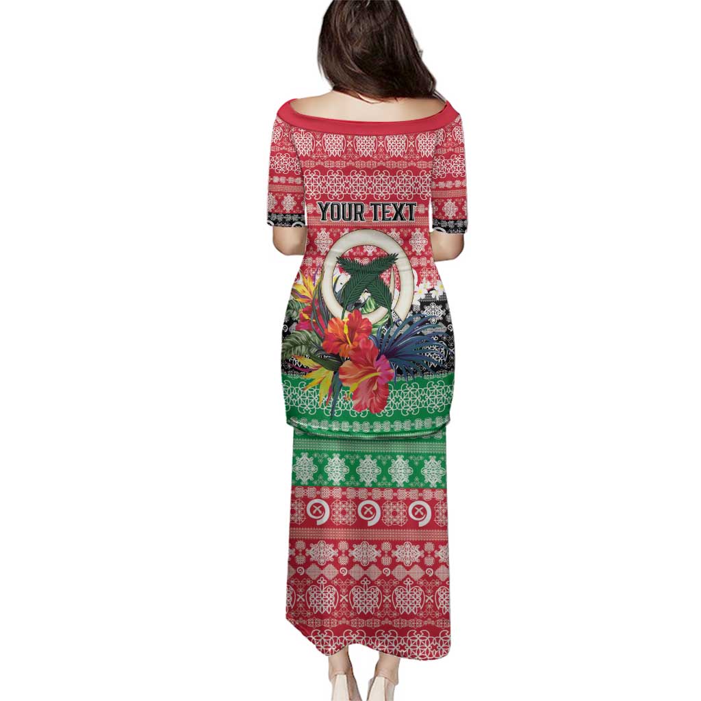 Personalised Vanuatu Joyeux Noel Family Matching Puletasi and Hawaiian Shirt Proud To Be a Ni-Van Sand Drawing Art - Polynesian Pride