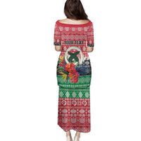 Personalised Vanuatu Joyeux Noel Family Matching Puletasi and Hawaiian Shirt Proud To Be a Ni-Van Sand Drawing Art - Polynesian Pride