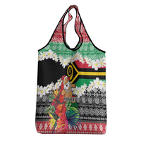 Personalised Vanuatu Joyeux Noel Grocery Bag Proud To Be a Ni-Van Sand Drawing Art - Polynesian Pride