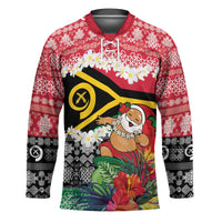 Personalised Vanuatu Joyeux Noel Hockey Jersey Proud To Be a Ni-Van Sand Drawing Art - Polynesian Pride