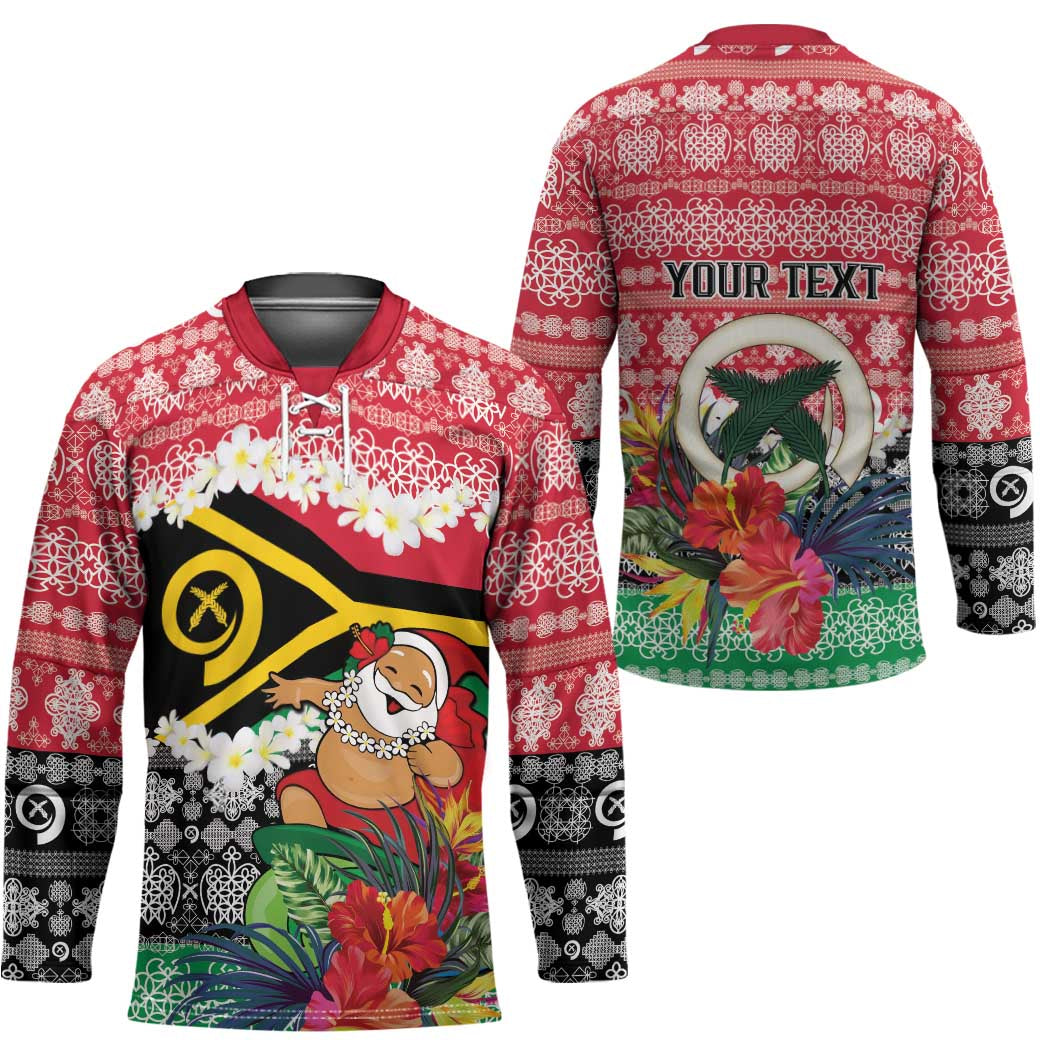 Personalised Vanuatu Joyeux Noel Hockey Jersey Proud To Be a Ni-Van Sand Drawing Art - Polynesian Pride