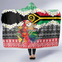 Personalised Vanuatu Joyeux Noel Hooded Blanket Proud To Be a Ni-Van Sand Drawing Art - Polynesian Pride
