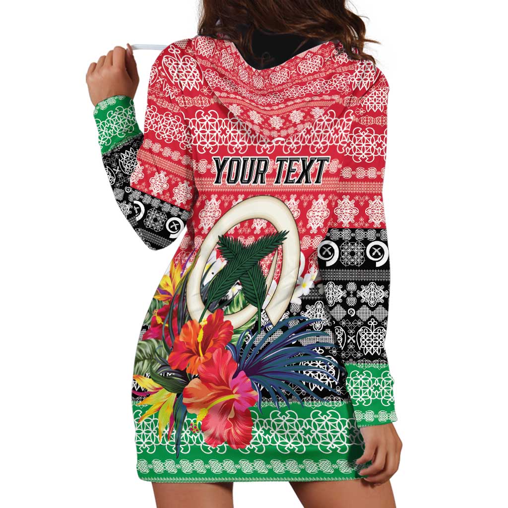 Personalised Vanuatu Joyeux Noel Hoodie Dress Proud To Be a Ni-Van Sand Drawing Art - Polynesian Pride