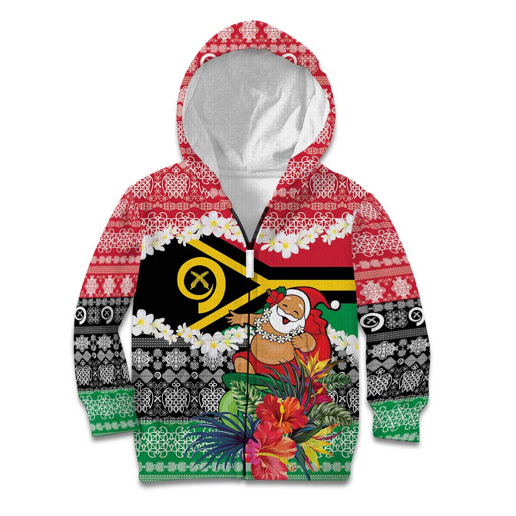 Personalised Vanuatu Joyeux Noel Kid Hoodie Proud To Be a Ni-Van Sand Drawing Art - Polynesian Pride