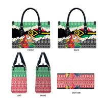 Personalised Vanuatu Joyeux Noel Leather Bag Proud To Be a Ni-Van Sand Drawing Art - Polynesian Pride