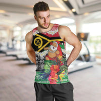 Personalised Vanuatu Joyeux Noel Men Tank Top Proud To Be a Ni-Van Sand Drawing Art - Polynesian Pride