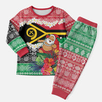 Personalised Vanuatu Joyeux Noel Christmas Pajama Set Proud To Be a Ni-Van Sand Drawing Art - Polynesian Pride