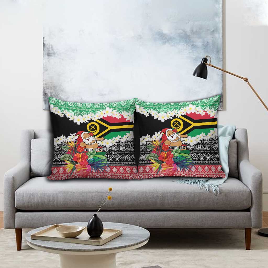 Personalised Vanuatu Joyeux Noel Pillow Cover Proud To Be a Ni-Van Sand Drawing Art - Polynesian Pride