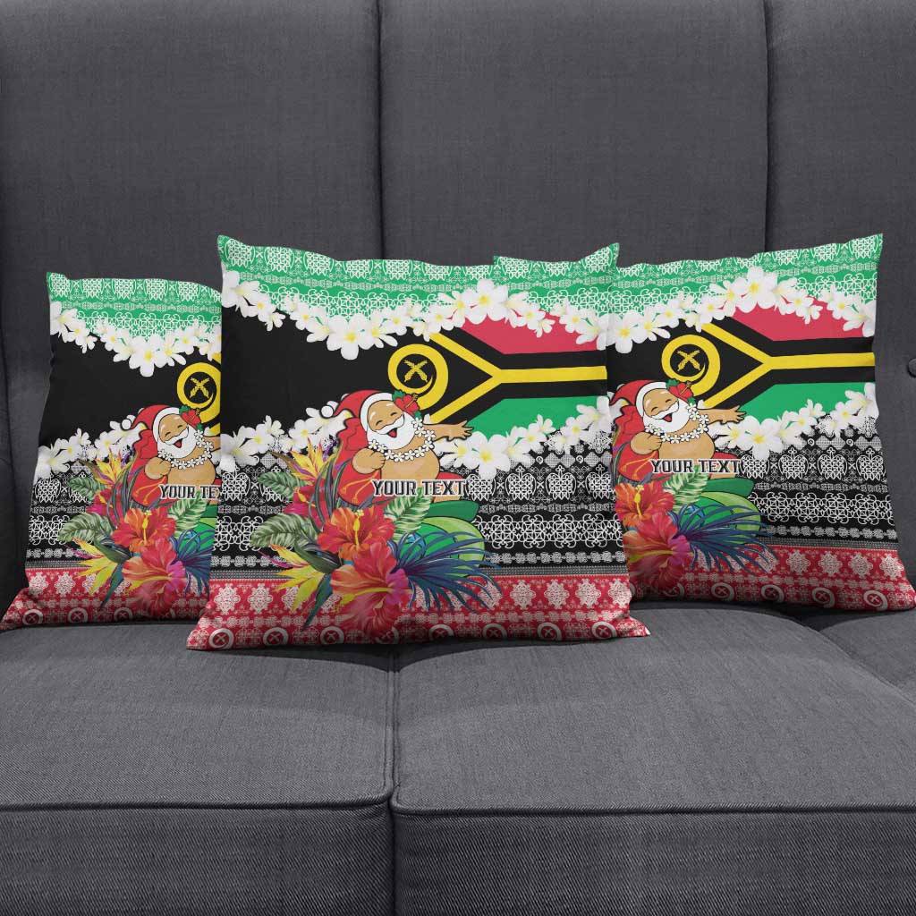 Personalised Vanuatu Joyeux Noel Pillow Cover Proud To Be a Ni-Van Sand Drawing Art - Polynesian Pride