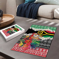 Personalised Vanuatu Joyeux Noel Puzzle Proud To Be a Ni-Van Sand Drawing Art - Polynesian Pride