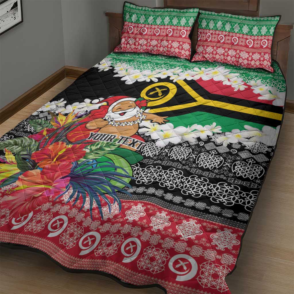 Personalised Vanuatu Joyeux Noel Quilt Bed Set Proud To Be a Ni-Van Sand Drawing Art - Polynesian Pride