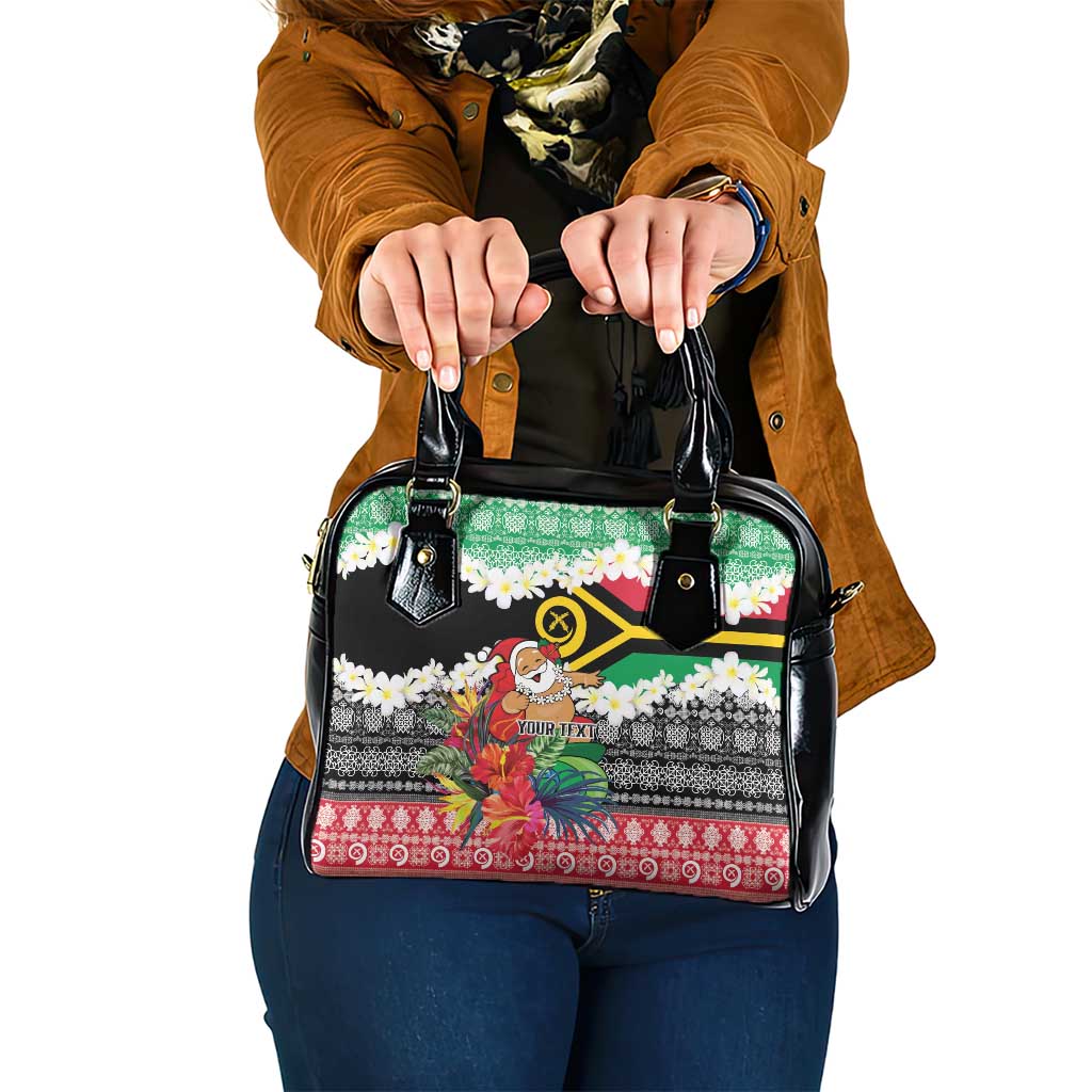 Personalised Vanuatu Joyeux Noel Shoulder Handbag Proud To Be a Ni-Van Sand Drawing Art - Polynesian Pride