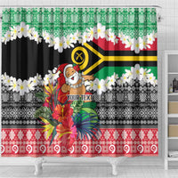 Personalised Vanuatu Joyeux Noel Shower Curtain Proud To Be a Ni-Van Sand Drawing Art - Polynesian Pride