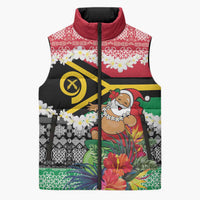 Personalised Vanuatu Joyeux Noel Sleeveless Puffer Jacket Proud To Be a Ni-Van Sand Drawing Art - Polynesian Pride