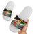 Personalised Vanuatu Joyeux Noel Slide Sandals Proud To Be a Ni-Van Sand Drawing Art - Polynesian Pride