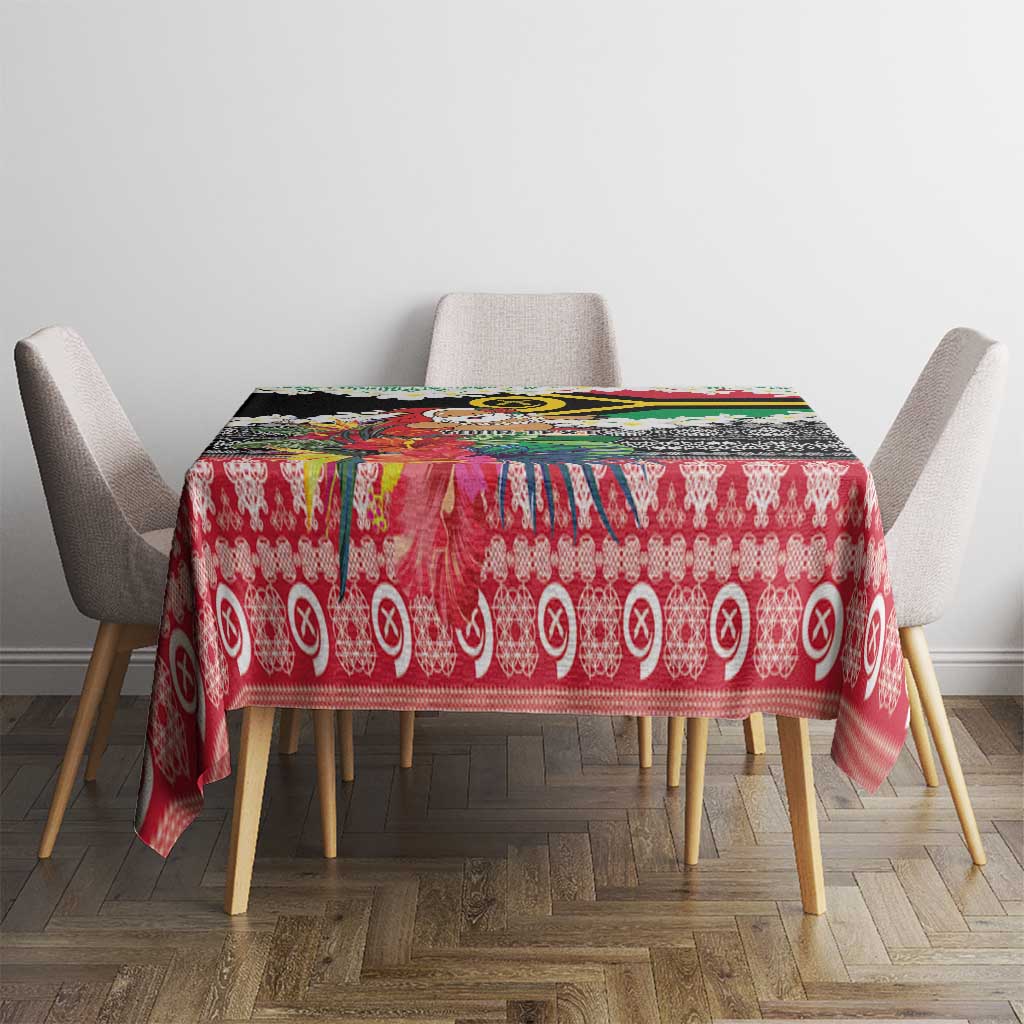 Personalised Vanuatu Joyeux Noel Tablecloth Proud To Be a Ni-Van Sand Drawing Art - Polynesian Pride