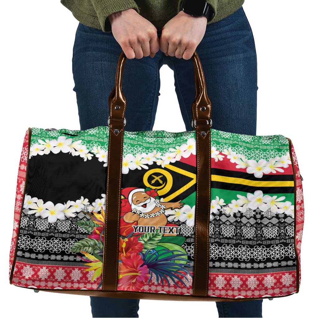 Personalised Vanuatu Joyeux Noel Travel Bag Proud To Be a Ni-Van Sand Drawing Art - Polynesian Pride