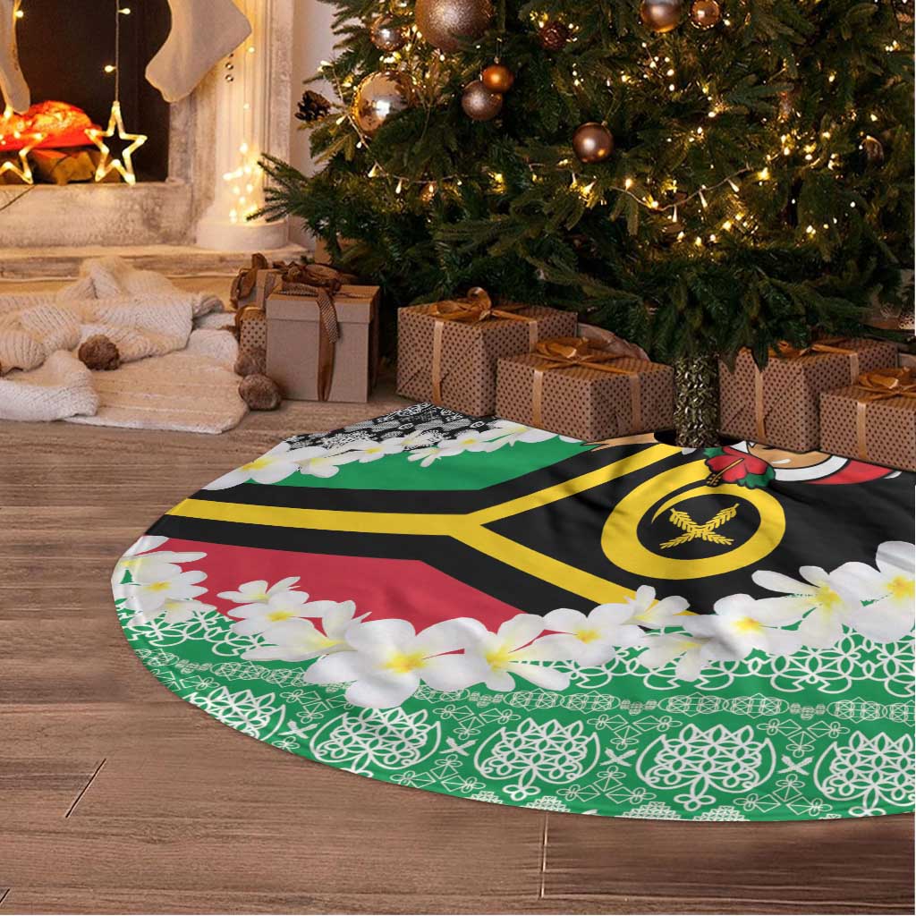 Vanuatu Joyeux Noel Tree Skirt Proud To Be a Ni-Van Sand Drawing Art - Polynesian Pride