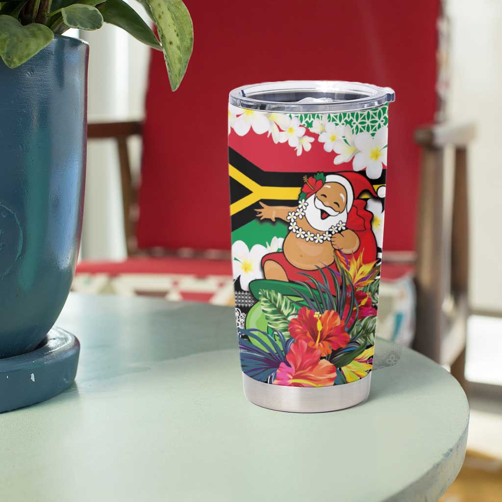 Personalised Vanuatu Joyeux Noel Tumbler Cup Proud To Be a Ni-Van Sand Drawing Art - Polynesian Pride