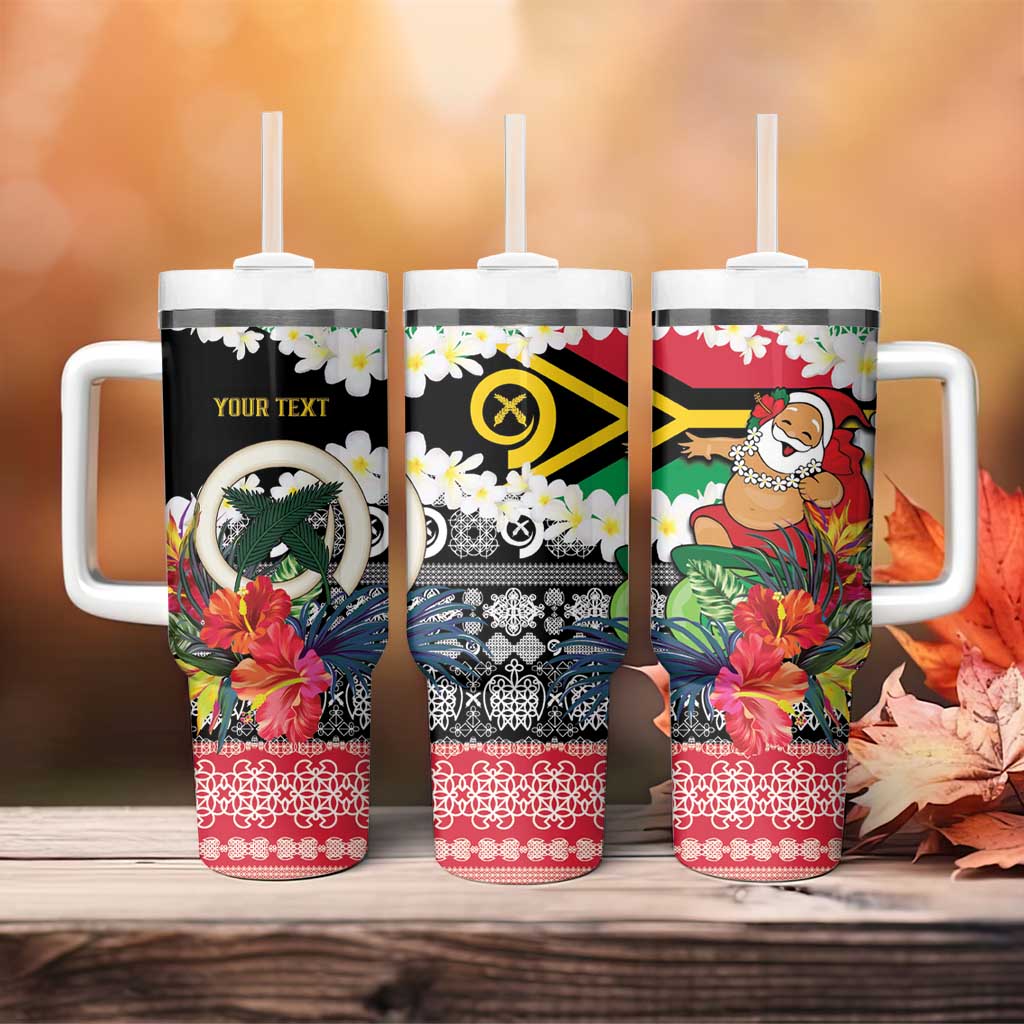 Personalised Vanuatu Joyeux Noel Tumbler With Handle Proud To Be a Ni-Van Sand Drawing Art - Polynesian Pride