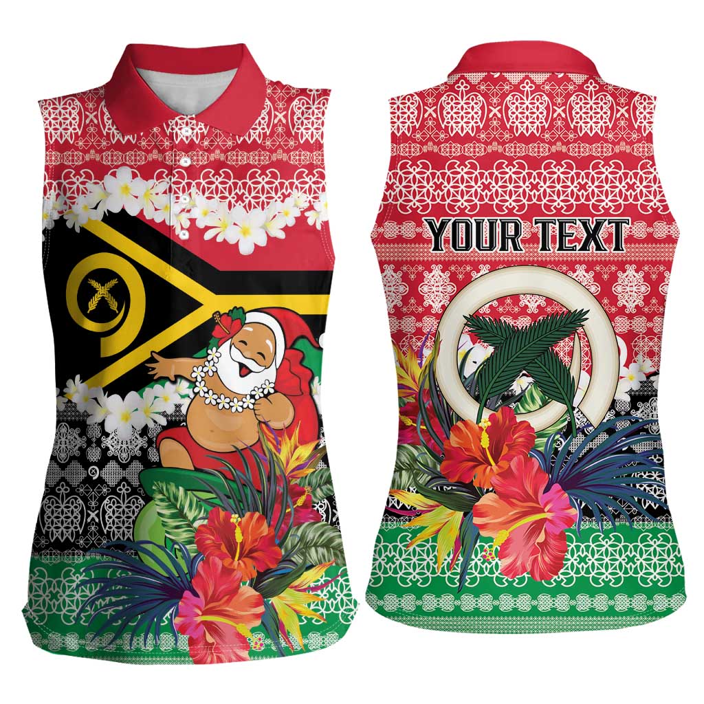 Personalised Vanuatu Joyeux Noel Women Sleeveless Polo Shirt Proud To Be a Ni-Van Sand Drawing Art - Polynesian Pride