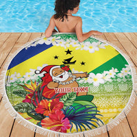 Personalised Malampa Joyeux Noel Beach Blanket Proud To Be a Ni-Van Sand Drawing Art - Polynesian Pride