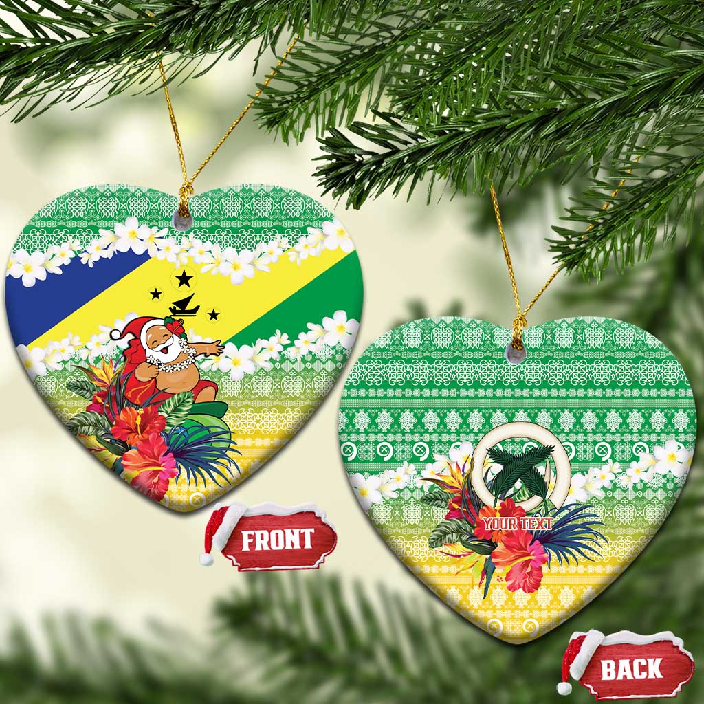 Personalised Malampa Joyeux Noel Ceramic Ornament Proud To Be a Ni-Van Sand Drawing Art - Polynesian Pride