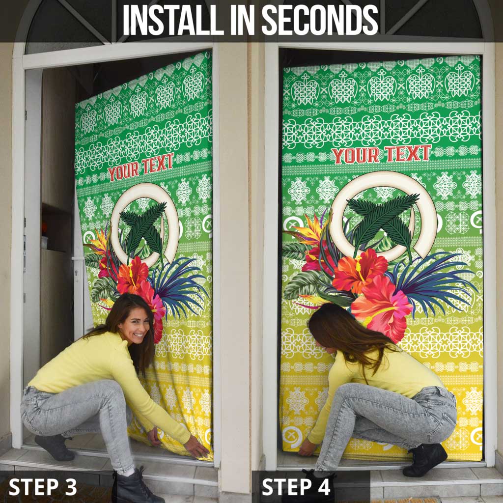 Personalised Malampa Joyeux Noel Door Cover Proud To Be a Ni-Van Sand Drawing Art - Polynesian Pride