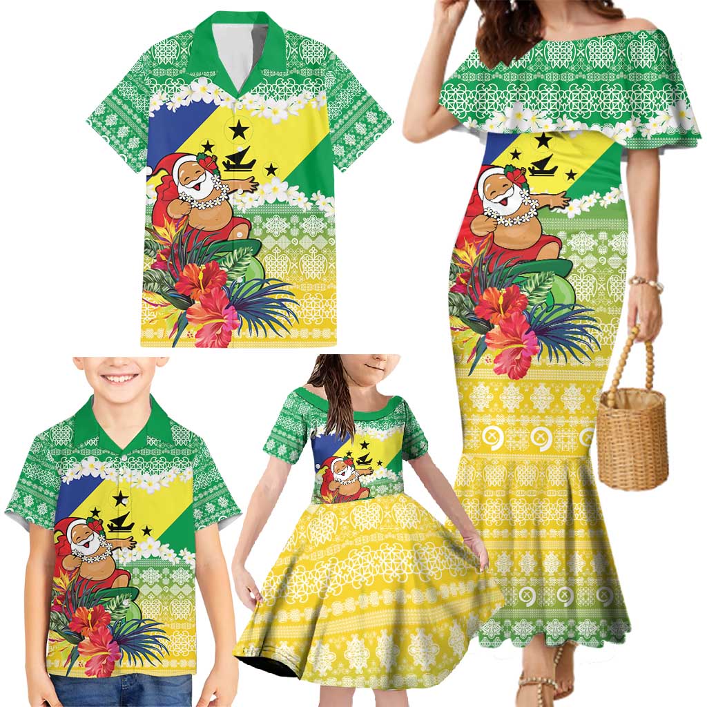 Personalised Malampa Joyeux Noel Family Matching Mermaid Dress and Hawaiian Shirt Proud To Be a Ni-Van Sand Drawing Art LT9 - Polynesian Pride