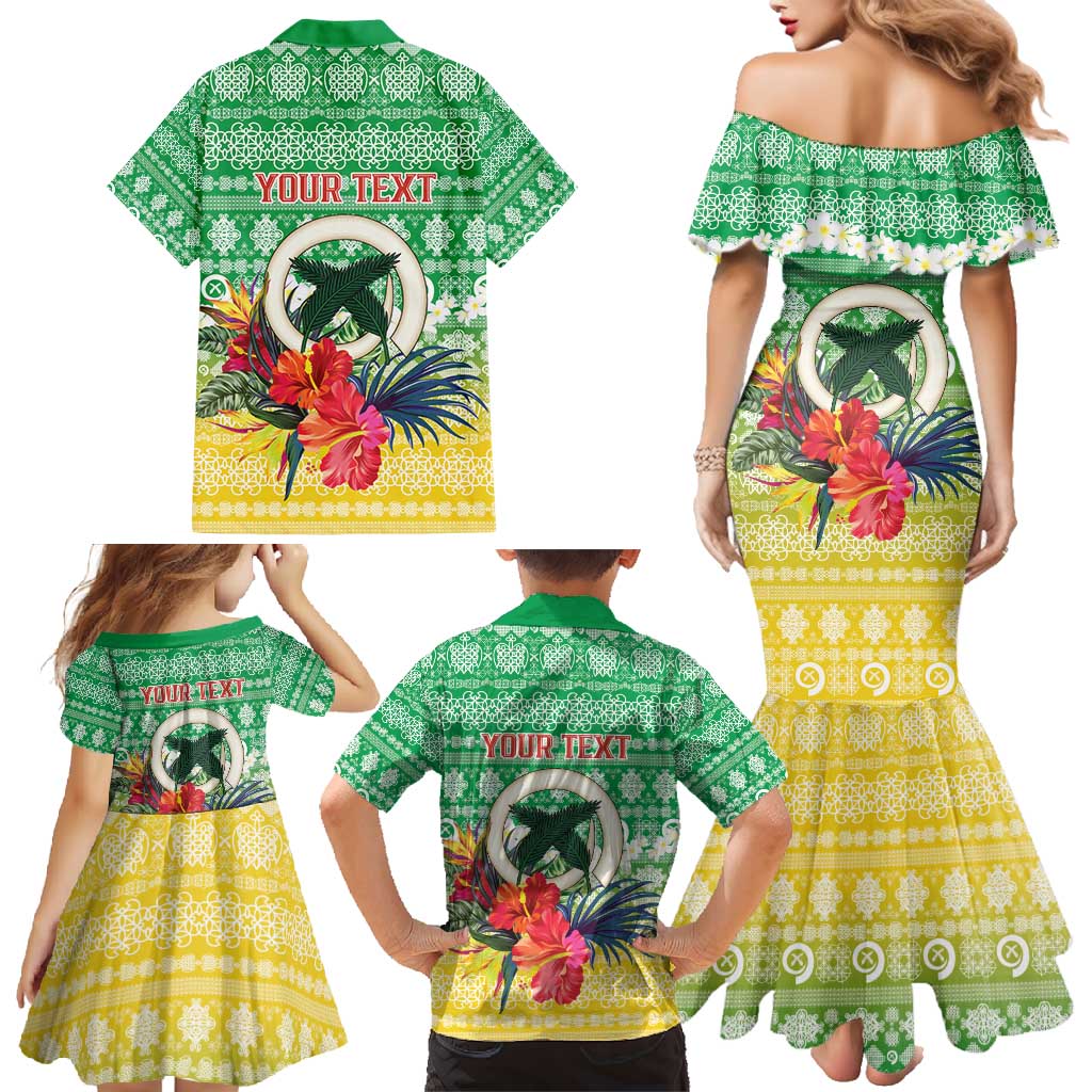 Personalised Malampa Joyeux Noel Family Matching Mermaid Dress and Hawaiian Shirt Proud To Be a Ni-Van Sand Drawing Art LT9 - Polynesian Pride