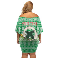 Personalised Malampa Joyeux Noel Family Matching Off Shoulder Short Dress and Hawaiian Shirt Proud To Be a Ni-Van Sand Drawing Art - Polynesian Pride