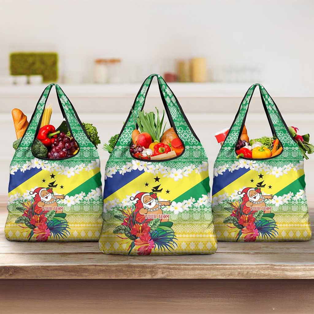 Personalised Malampa Joyeux Noel Grocery Bag Proud To Be a Ni-Van Sand Drawing Art - Polynesian Pride