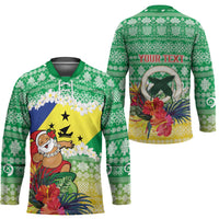 Personalised Malampa Joyeux Noel Hockey Jersey Proud To Be a Ni-Van Sand Drawing Art - Polynesian Pride