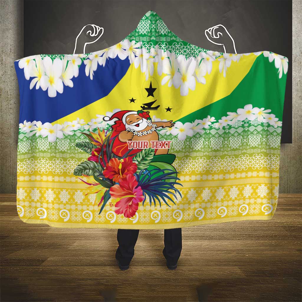 Personalised Malampa Joyeux Noel Hooded Blanket Proud To Be a Ni-Van Sand Drawing Art - Polynesian Pride