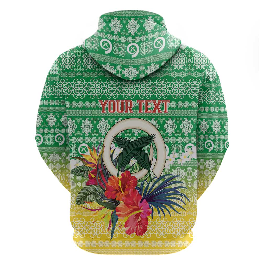 Personalised Malampa Joyeux Noel Hoodie Proud To Be a Ni-Van Sand Drawing Art - Polynesian Pride