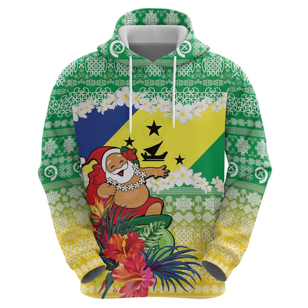 Personalised Malampa Joyeux Noel Hoodie Proud To Be a Ni-Van Sand Drawing Art - Polynesian Pride