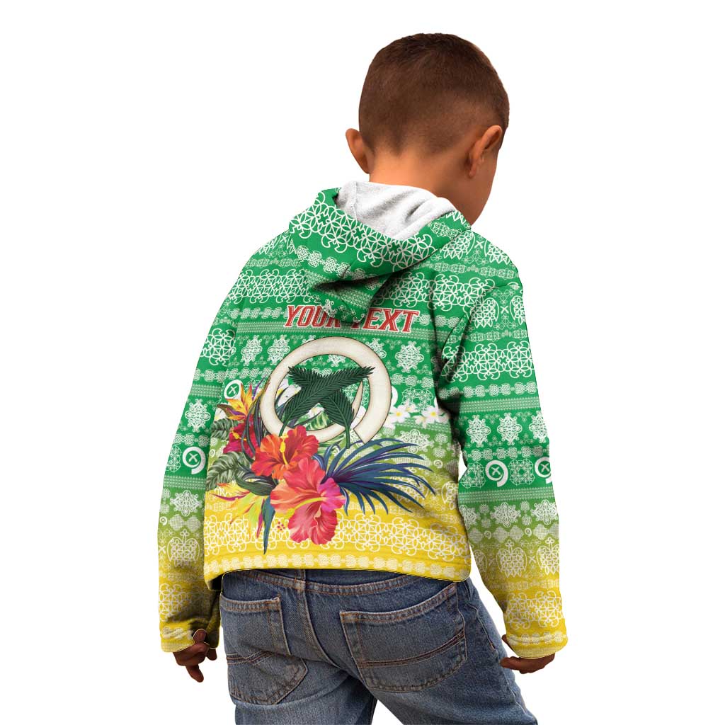 Personalised Malampa Joyeux Noel Kid Hoodie Proud To Be a Ni-Van Sand Drawing Art - Polynesian Pride