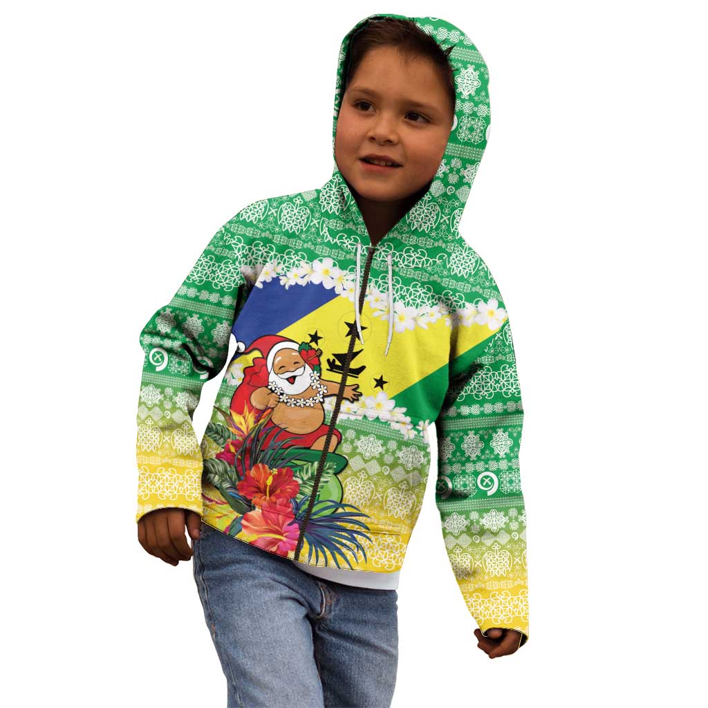 Personalised Malampa Joyeux Noel Kid Hoodie Proud To Be a Ni-Van Sand Drawing Art - Polynesian Pride