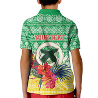 Personalised Malampa Joyeux Noel Kid Polo Shirt Proud To Be a Ni-Van Sand Drawing Art - Polynesian Pride