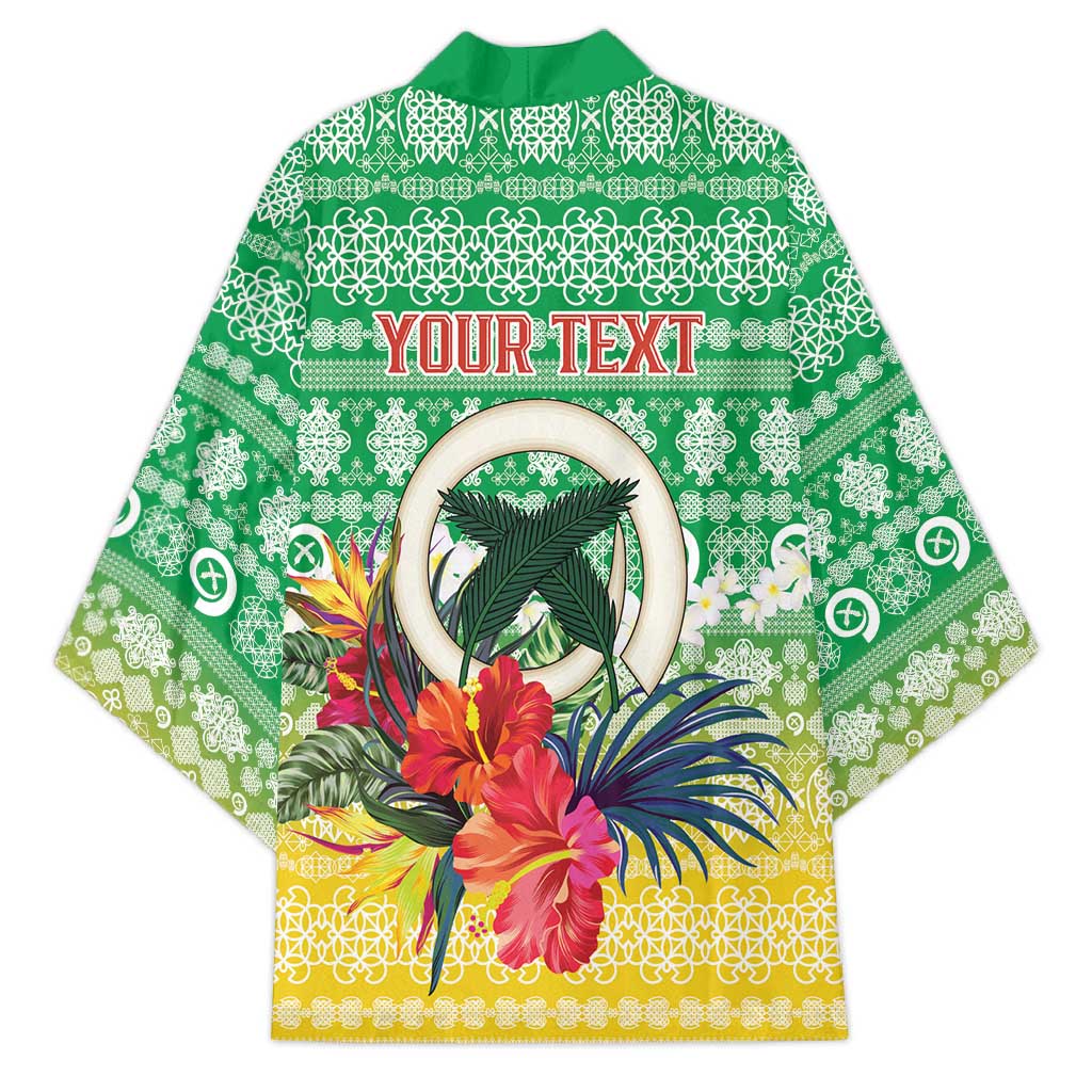 Personalised Malampa Joyeux Noel Kimono Proud To Be a Ni-Van Sand Drawing Art - Polynesian Pride