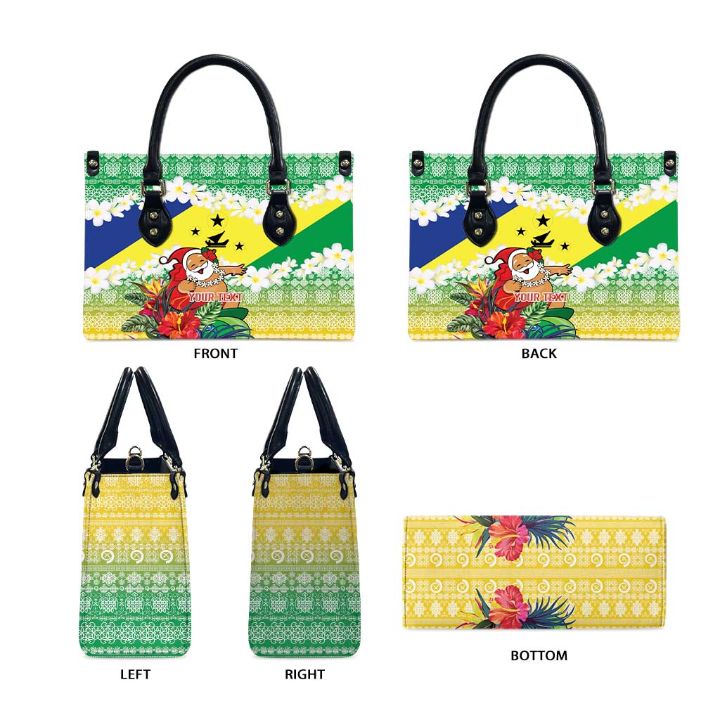 Personalised Malampa Joyeux Noel Leather Bag Proud To Be a Ni-Van Sand Drawing Art - Polynesian Pride