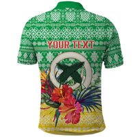 Personalised Malampa Joyeux Noel Polo Shirt Proud To Be a Ni-Van Sand Drawing Art - Polynesian Pride