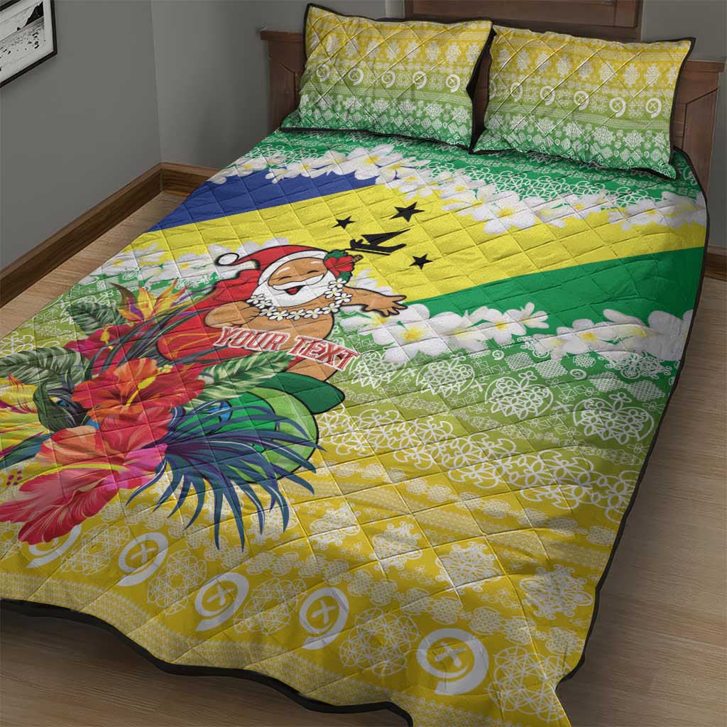 Personalised Malampa Joyeux Noel Quilt Bed Set Proud To Be a Ni-Van Sand Drawing Art - Polynesian Pride
