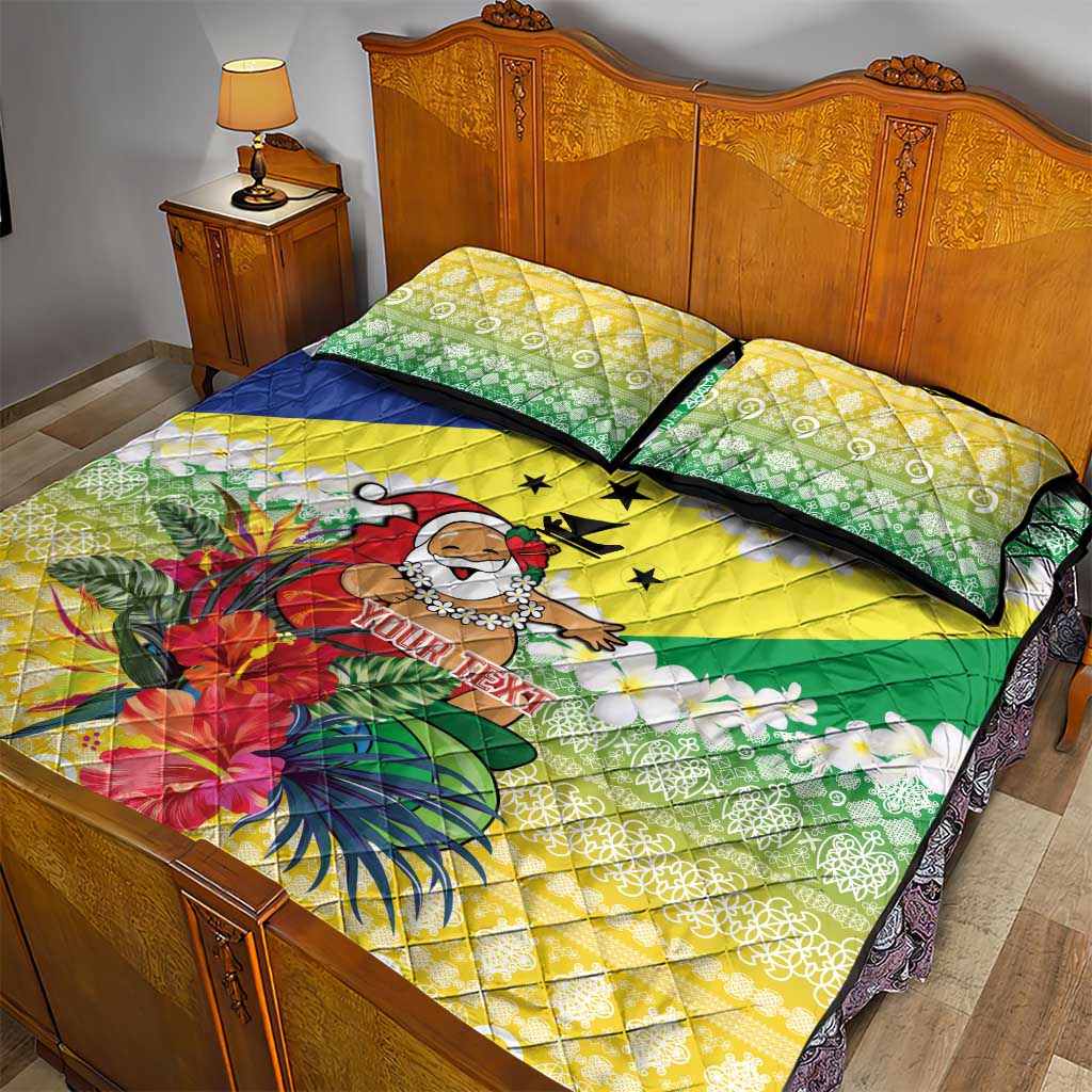 Personalised Malampa Joyeux Noel Quilt Bed Set Proud To Be a Ni-Van Sand Drawing Art - Polynesian Pride