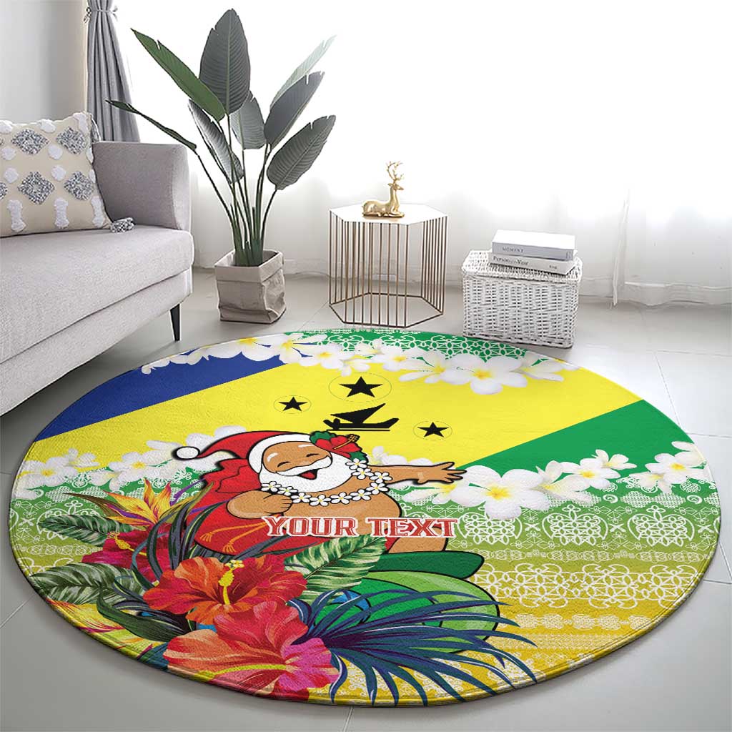 Personalised Malampa Joyeux Noel Round Carpet Proud To Be a Ni-Van Sand Drawing Art - Polynesian Pride