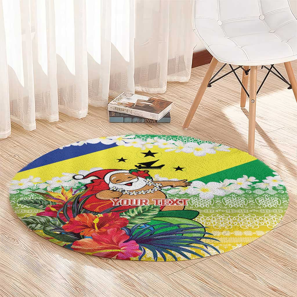 Personalised Malampa Joyeux Noel Round Carpet Proud To Be a Ni-Van Sand Drawing Art - Polynesian Pride